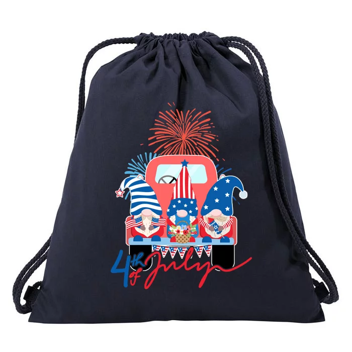 4th Of July Gnome Celebration Drawstring Bag