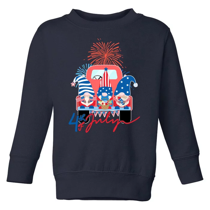 4th Of July Gnome Celebration Toddler Sweatshirt