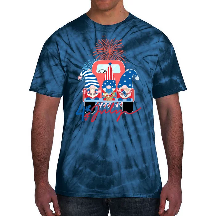 4th Of July Gnome Celebration Tie-Dye T-Shirt