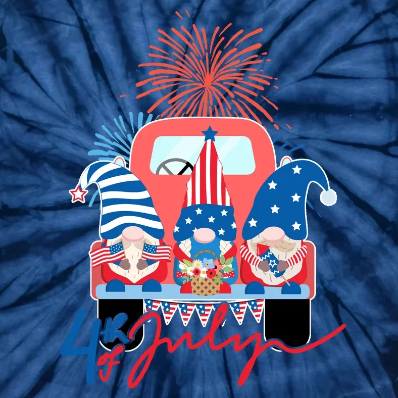 4th Of July Gnome Celebration Tie-Dye T-Shirt