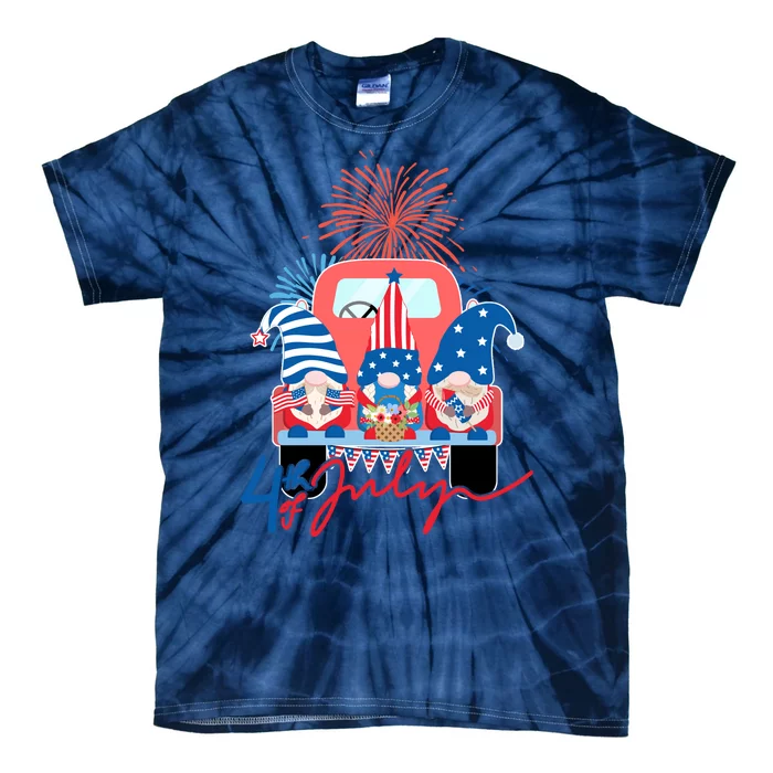 4th Of July Gnome Celebration Tie-Dye T-Shirt