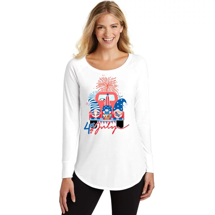 4th Of July Gnome Celebration Women's Perfect Tri Tunic Long Sleeve Shirt