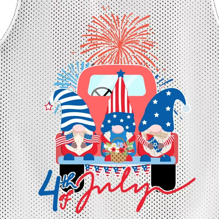 4th Of July Gnome Celebration Mesh Reversible Basketball Jersey Tank