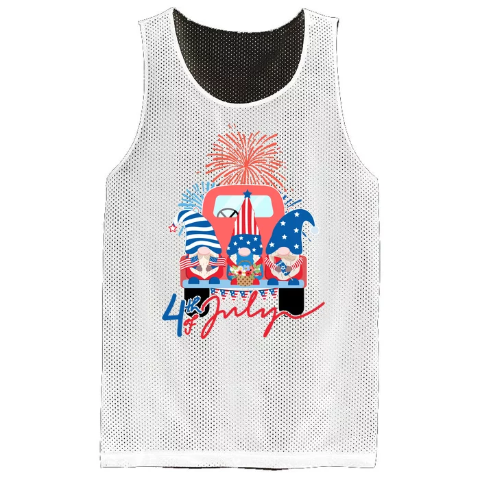 4th Of July Gnome Celebration Mesh Reversible Basketball Jersey Tank