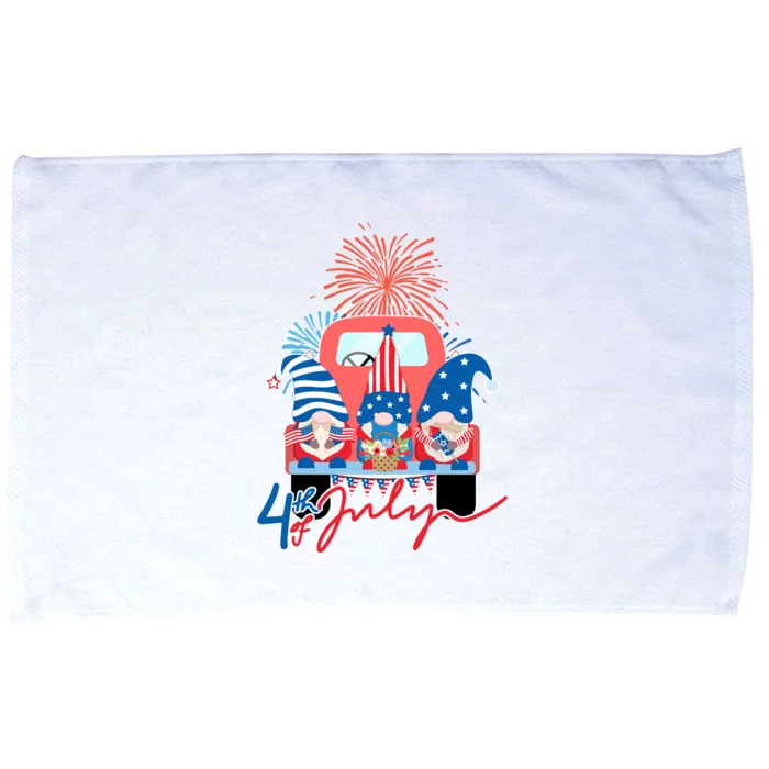 4th Of July Gnome Celebration Microfiber Hand Towel