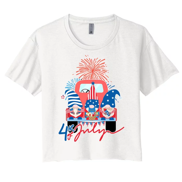 4th Of July Gnome Celebration Women's Crop Top Tee