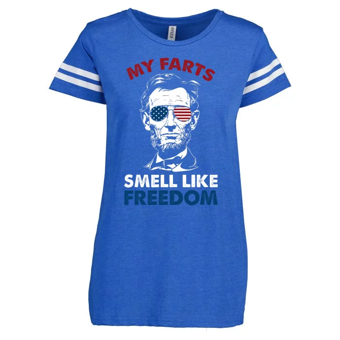 4th Of July My Farts Smell Like Freedom Abraham Lincoln Enza Ladies Jersey Football T-Shirt