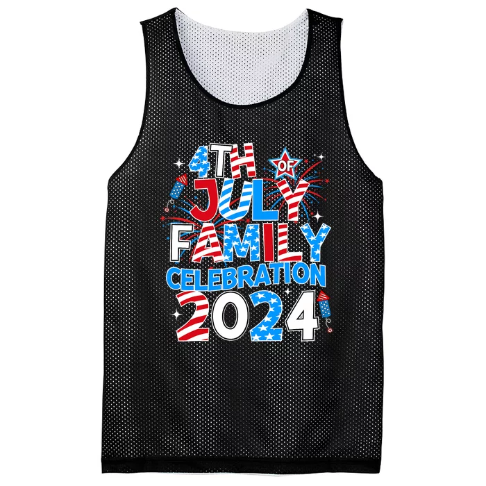 4th Of July Family Celebration 2024 Family Matching Squad Mesh Reversible Basketball Jersey Tank