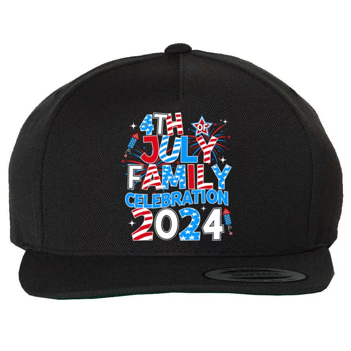 4th Of July Family Celebration 2024 Family Matching Squad Wool Snapback Cap