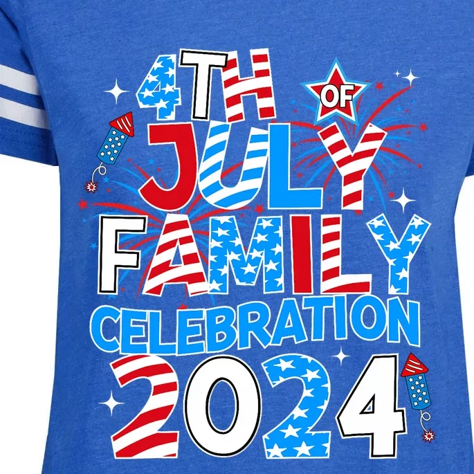 4th Of July Family Celebration 2024 Family Matching Squad Enza Ladies Jersey Football T-Shirt