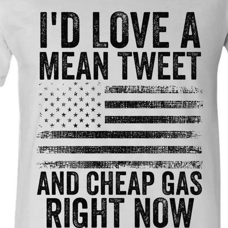 4th Of July I'd Love A Mean Tweet And A Cheap Gas Right Now V-Neck T-Shirt