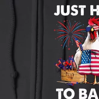 4th of july just here to bang usa flag chicken beer Full Zip Hoodie