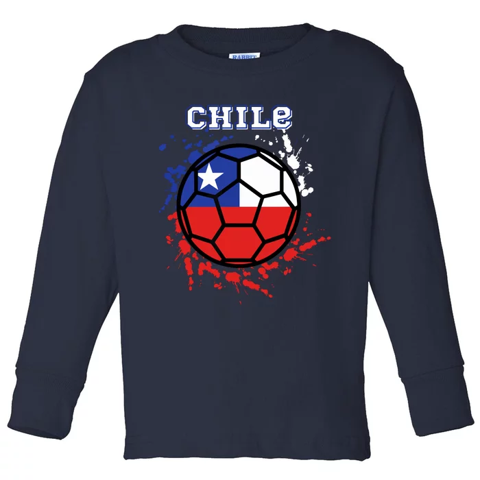 4th Of July Soccer Chile Gift Usa Flag Toddler Long Sleeve Shirt