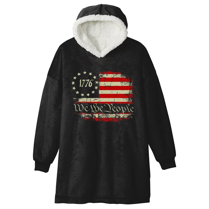 4th Of July Usa Flag American Hooded Wearable Blanket