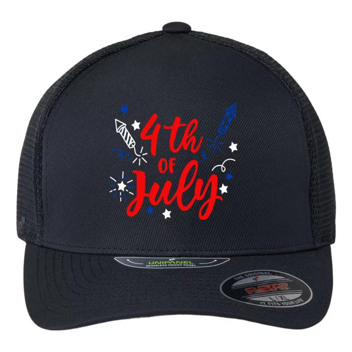 4th Of July Independence Day Celebration Flexfit Unipanel Trucker Cap