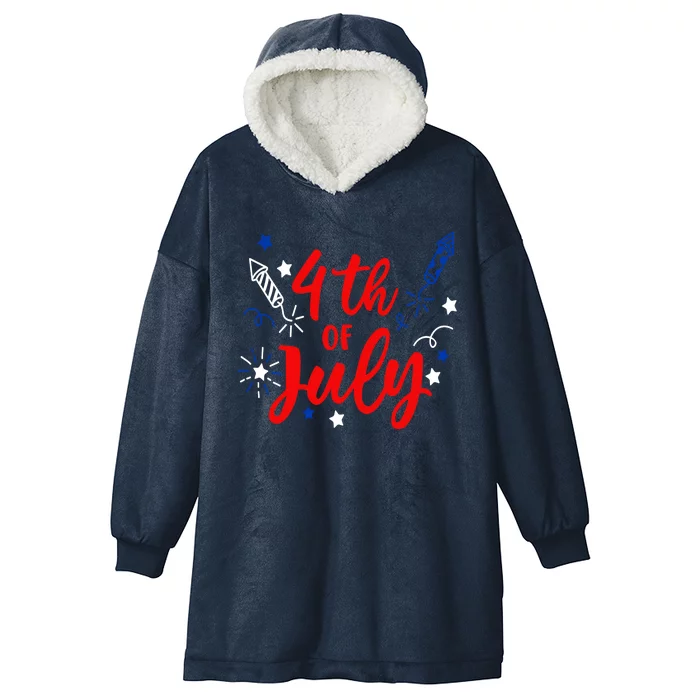 4th Of July Independence Day Celebration Hooded Wearable Blanket