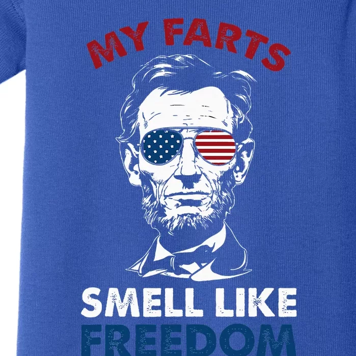 4th Of July My Farts Smell Like Freedom Abraham Lincoln Baby Bodysuit