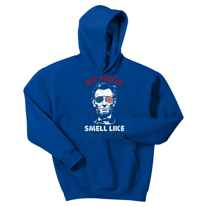 4th Of July My Farts Smell Like Freedom Abraham Lincoln Kids Hoodie