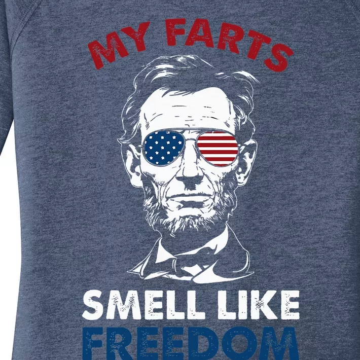 4th Of July My Farts Smell Like Freedom Abraham Lincoln Women's Perfect Tri Tunic Long Sleeve Shirt