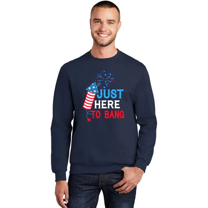 4th Of July Im Just Here To Bang Fireworks America Flag Gift Sweatshirt