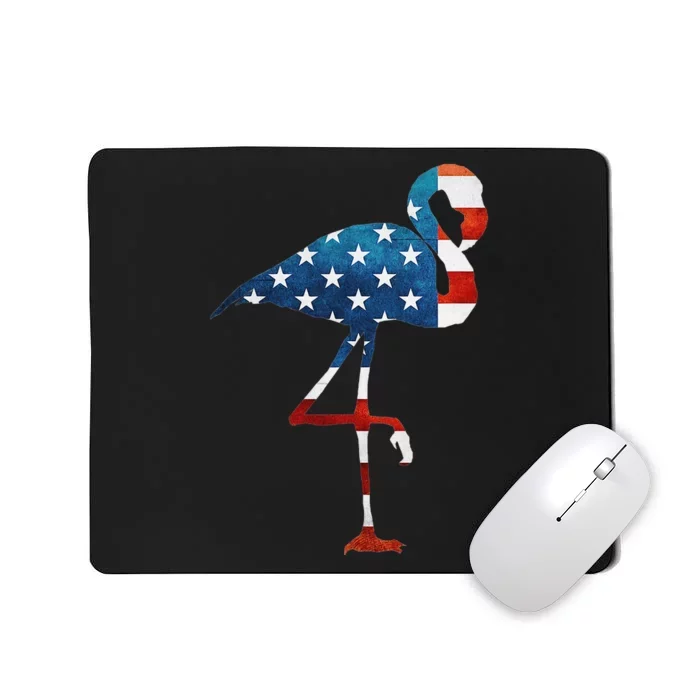 4th of July Flamingo American flag USA Mousepad