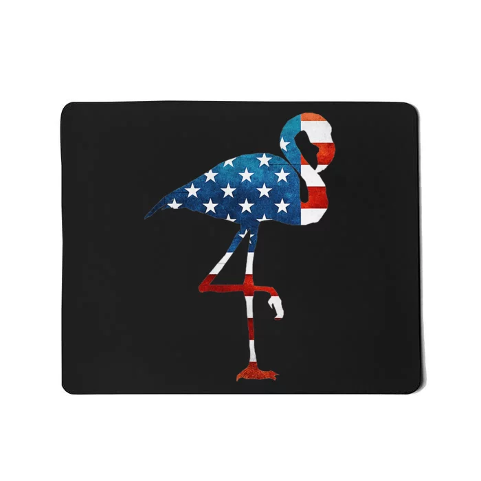 4th of July Flamingo American flag USA Mousepad