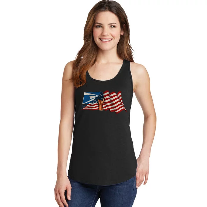 4th of July Independence Day Your Name US Postal Service Ladies Essential Tank