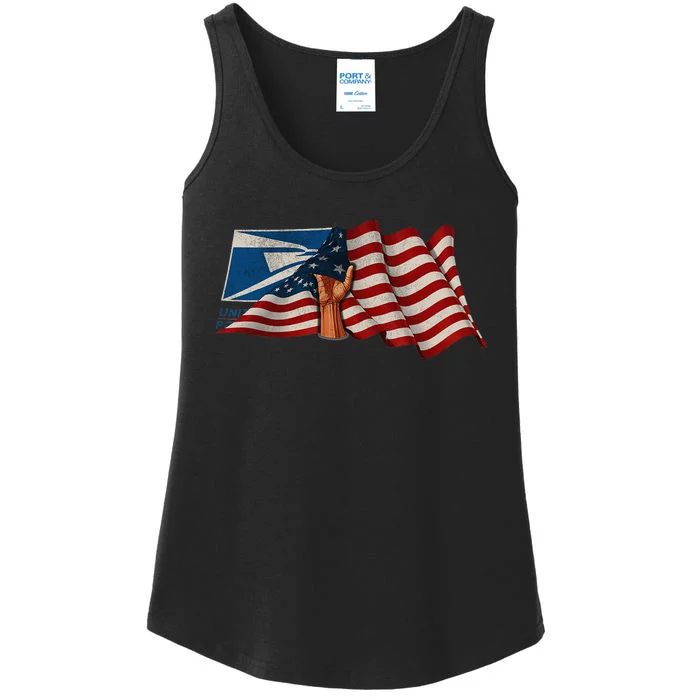 4th of July Independence Day Your Name US Postal Service Ladies Essential Tank