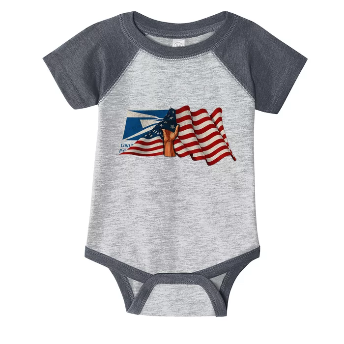 4th of July Independence Day Your Name US Postal Service Infant Baby Jersey Bodysuit