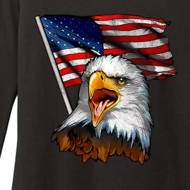 4th Of July Eagle American Flag Womens CVC Long Sleeve Shirt