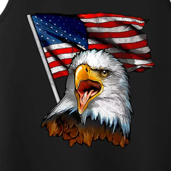 4th Of July Eagle American Flag Performance Tank