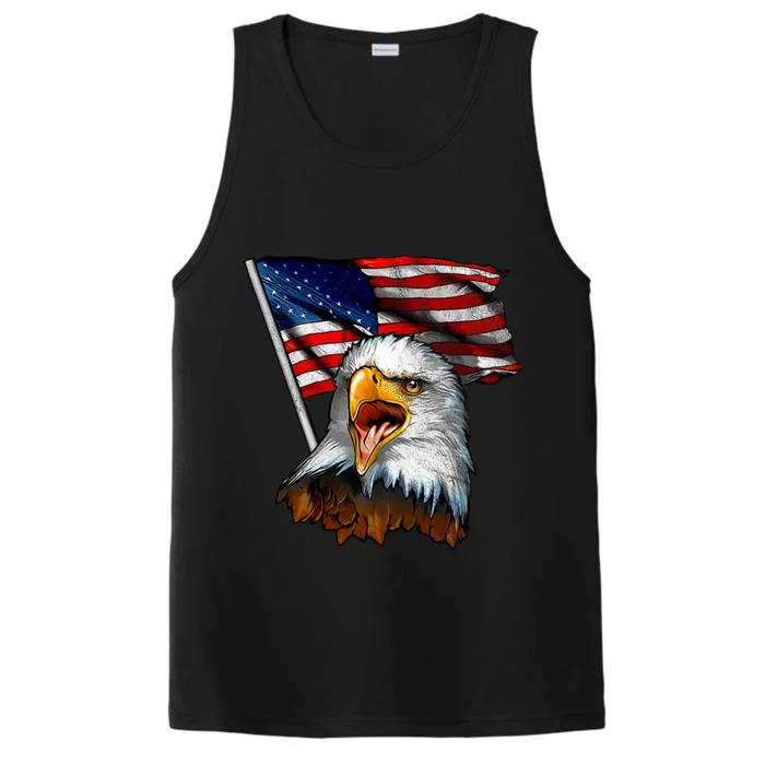 4th Of July Eagle American Flag Performance Tank