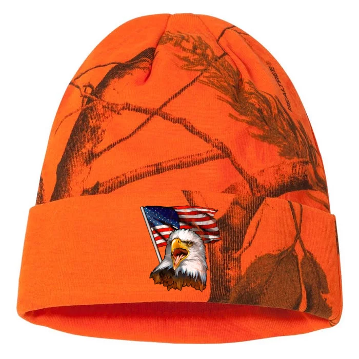 4th Of July Eagle American Flag Kati - 12in Camo Beanie