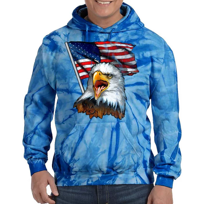 4th Of July Eagle American Flag Tie Dye Hoodie