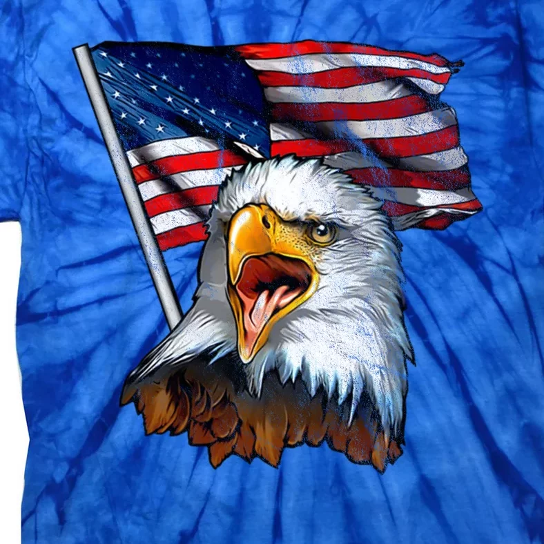 4th Of July Eagle American Flag Tie-Dye T-Shirt