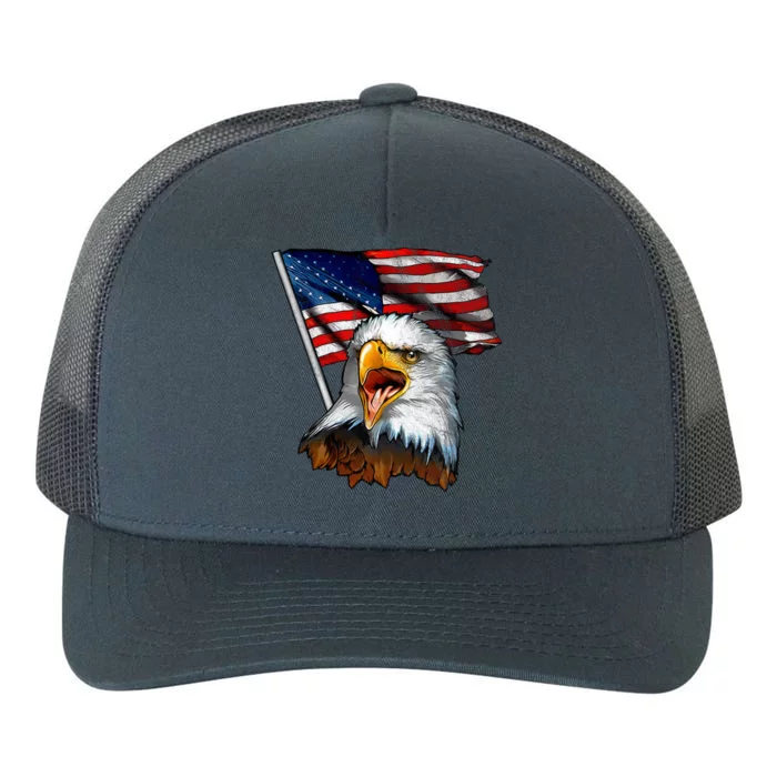 4th Of July Eagle American Flag Yupoong Adult 5-Panel Trucker Hat