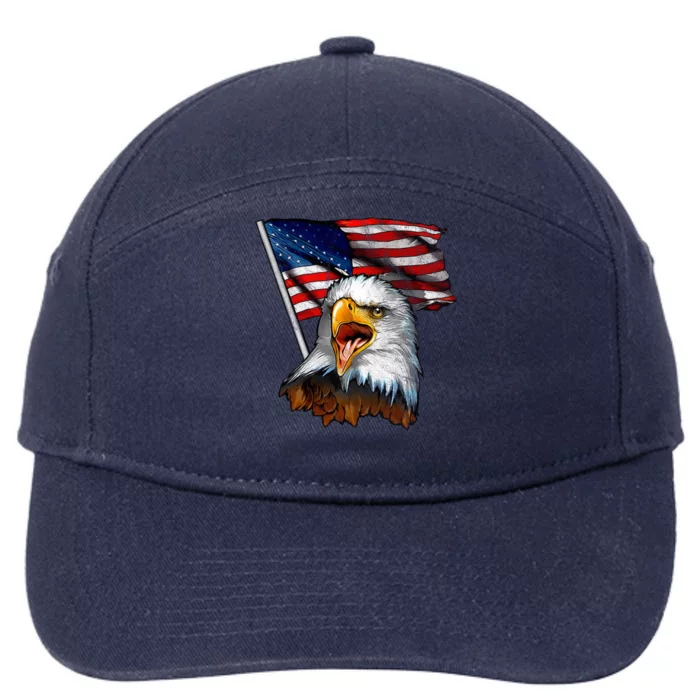 4th Of July Eagle American Flag 7-Panel Snapback Hat