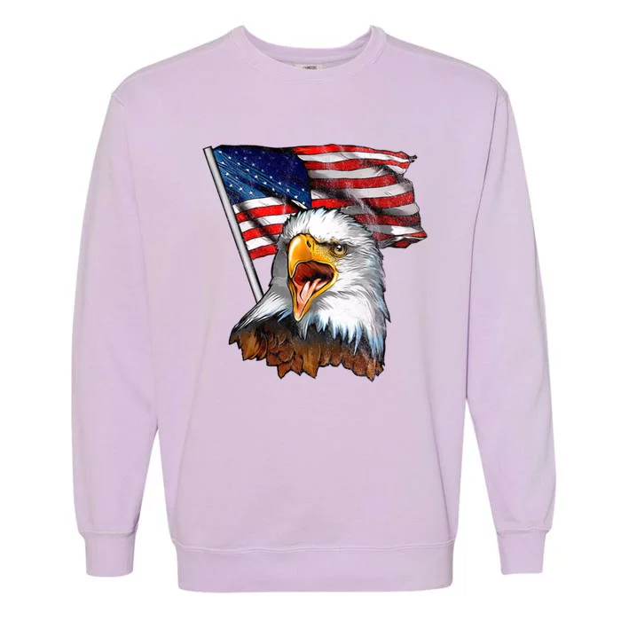 4th Of July Eagle American Flag Garment-Dyed Sweatshirt