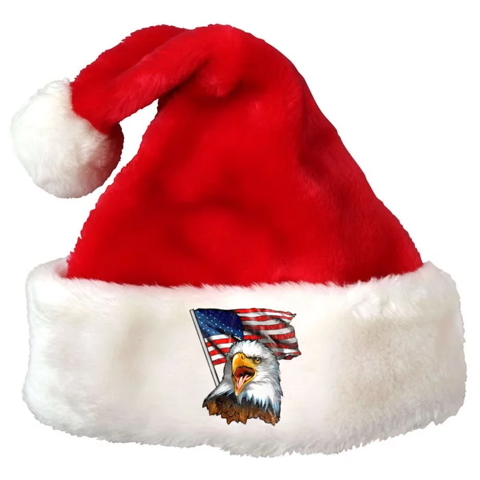 4th Of July Eagle American Flag Premium Christmas Santa Hat