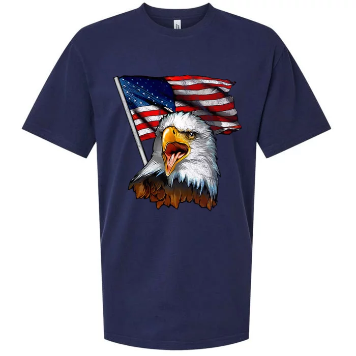 4th Of July Eagle American Flag Sueded Cloud Jersey T-Shirt