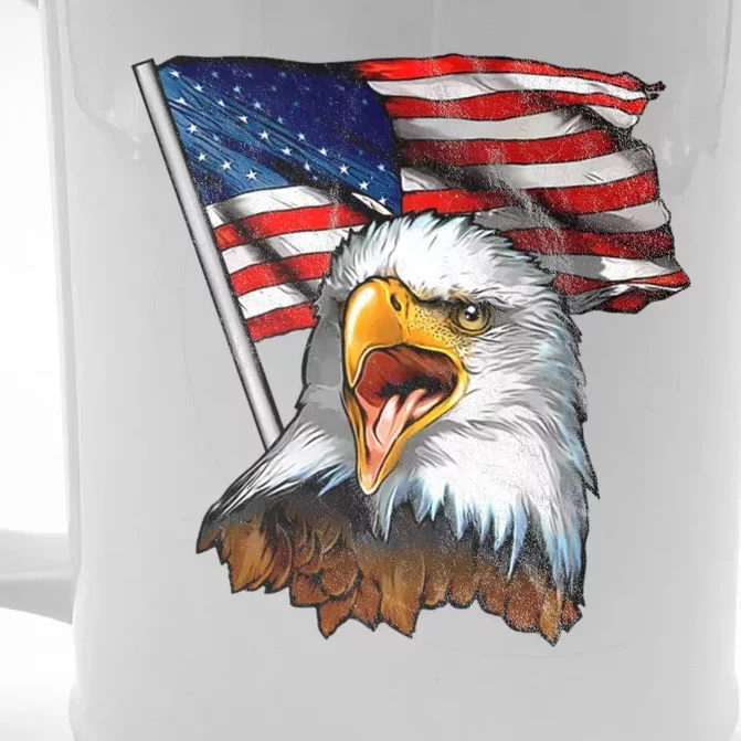 4th Of July Eagle American Flag Front & Back Beer Stein