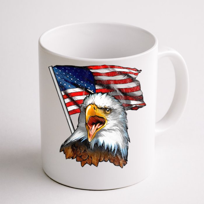 4th Of July Eagle American Flag Front & Back Coffee Mug