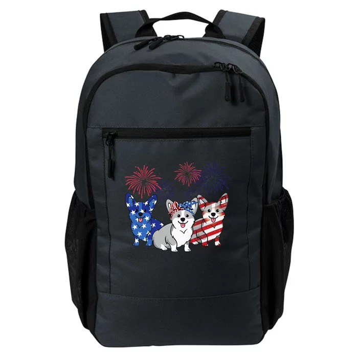 4th Of July American Flag Corgi Patriotic Dog Daily Commute Backpack