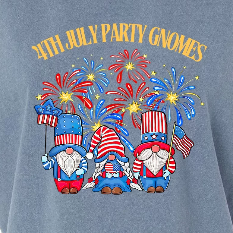 4th Of July Gift American Patriotic Gnomes Usa Independence Day Garment-Dyed Women's Muscle Tee