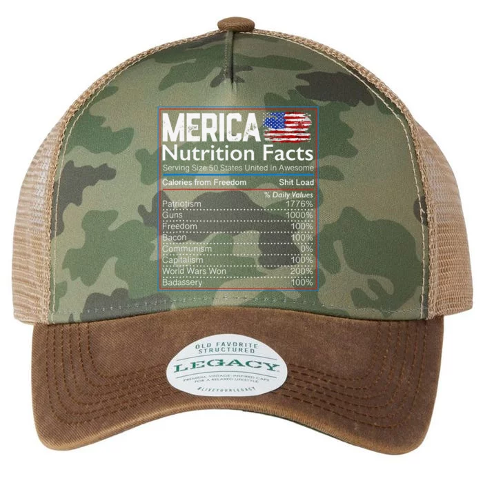 4th of July Proud American Merica Nutrition Facts Legacy Tie Dye Trucker Hat