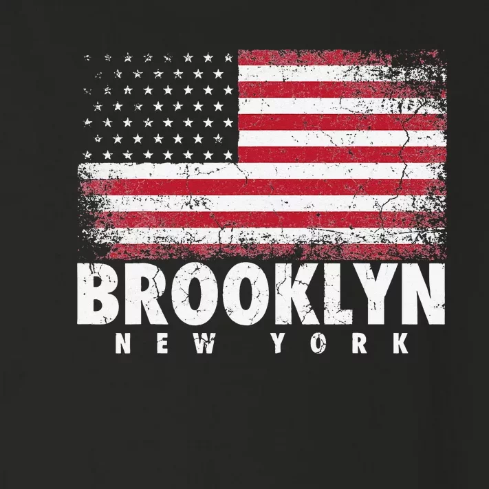 4th of July Gift Brooklyn New York NY American Flag USA Toddler Long Sleeve Shirt