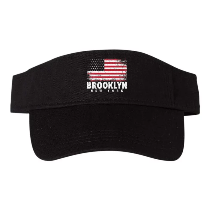 4th of July Gift Brooklyn New York NY American Flag USA Valucap Bio-Washed Visor