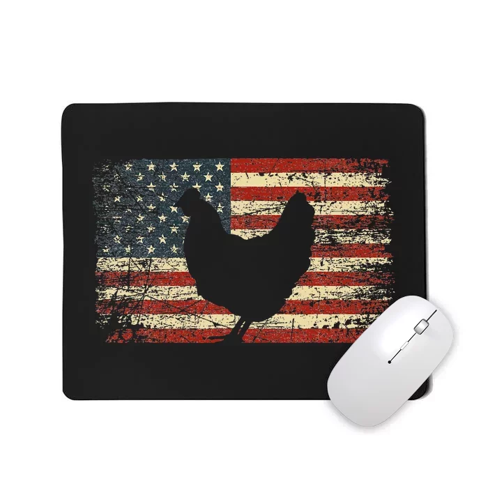 4th of July Chicken Patriotic American Flag Wo Mousepad