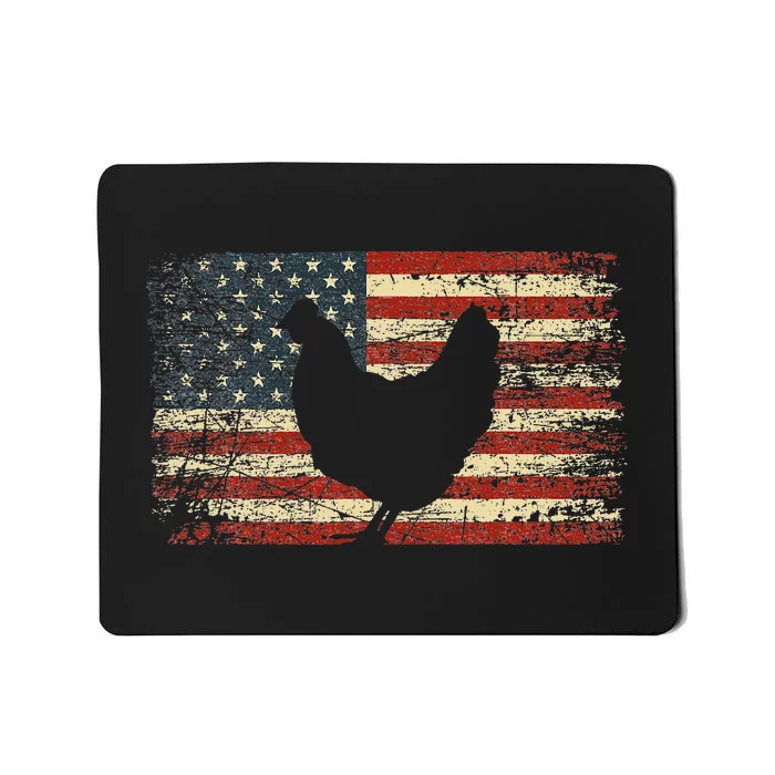 4th of July Chicken Patriotic American Flag Wo Mousepad