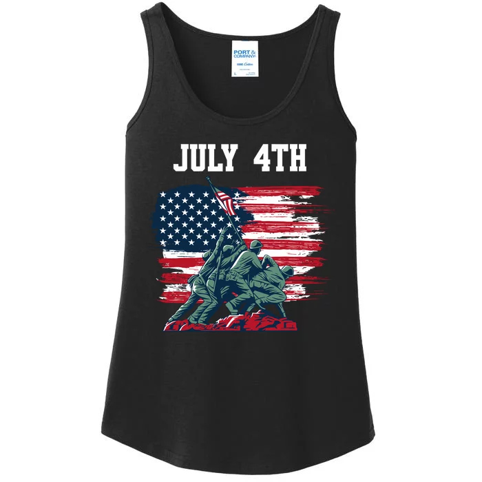 4th Of July Men USA American Flag Independence Day Ladies Essential Tank